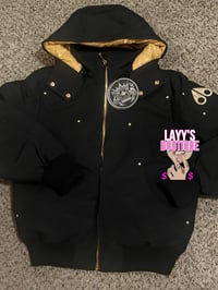 Black & Gold Moose Knuckle Jacket