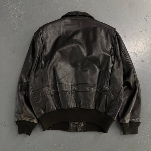 Image of Vintage American leather flying jacket, size large 