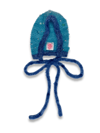 Image 1 of Soriano: Sofie and Iris Petrol and Dark Blue Beaded Bonnet