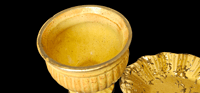 Image 7 of 23 K Gold Paint Small Planter and 22 KT Gold Paint DIsh