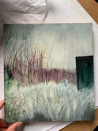 Image 3 of The Woods Behind original oil painting on wooden board
