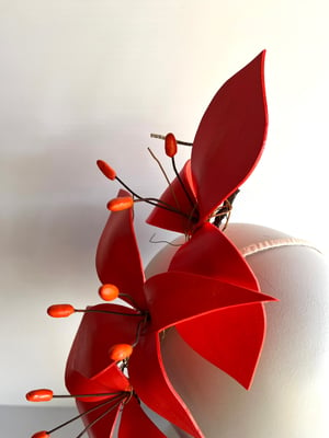 Image of Vibrant orange flower headpiece   