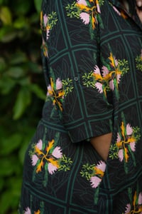 Image 3 of Tropical Bouquet Button Down Collared Dress