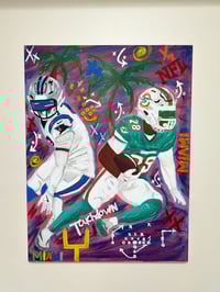 Image 1 of 11x18 DeVon Achane original canvas 