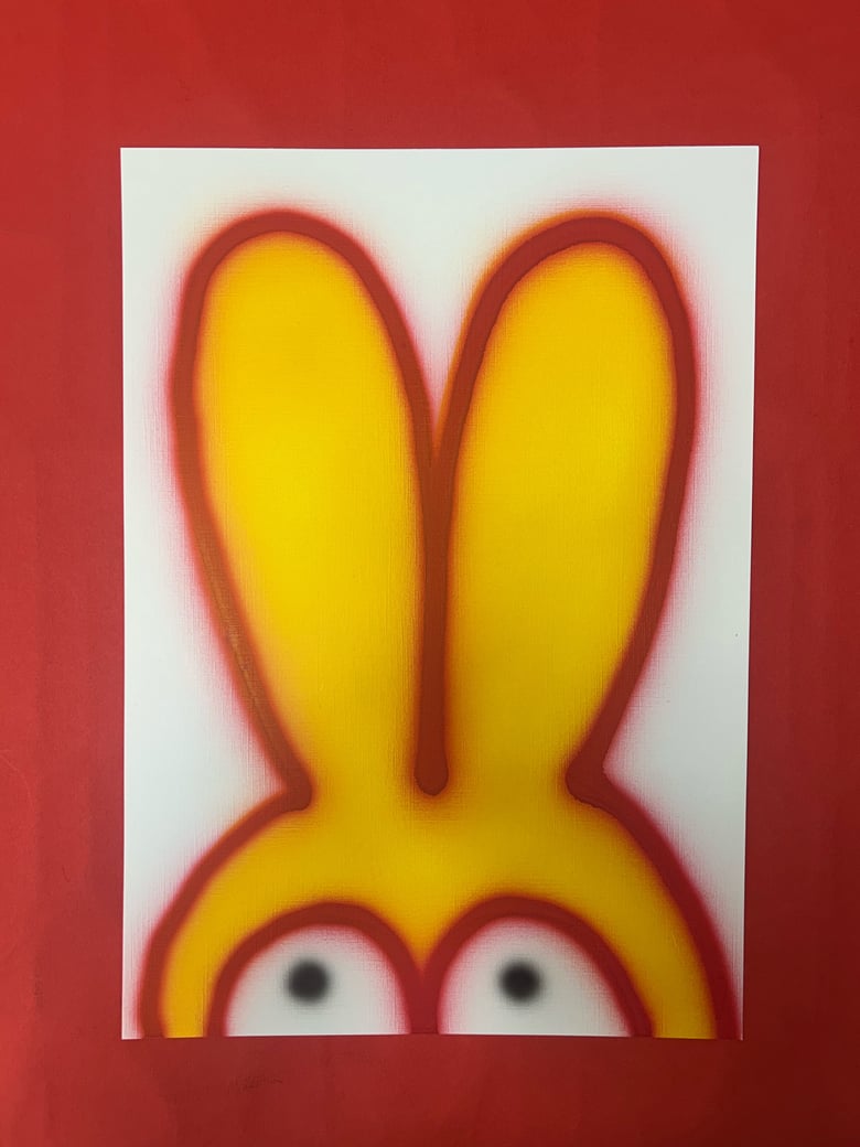 Image of Bunt the rabbit A3 air brush 