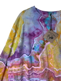 Image 6 of XL Unisex Adult Soft Long Sleeve Tee in Bright Geode Ice Dye