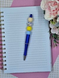 Image 1 of Blue and Yellow Floral Pen