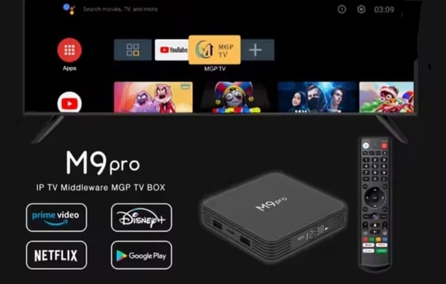 M9 PRO TV Box 4K Set-Top Box| Dual WiFi+Bluetooth | Voice Remote | 1 Year Premium HD | GiftSub
