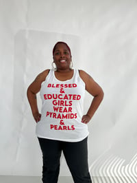 Image 1 of White Tank Top BLESSED & EDUCATED