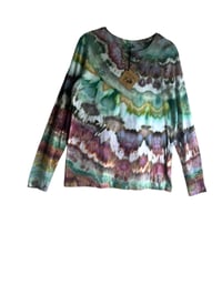 Image 8 of L Ladies Long-Sleeve Stretch Tee in Deep Agate Ice Dye