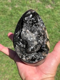 Image 17 of Septarian Nodule Polished Freeform With Calcite Inclusions| Madagascar #2892