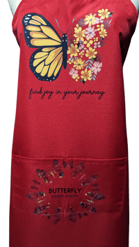 Image 2 of Find Joy in Your Journey Apron (red)