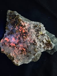 Image 2 of UV Calcite With Chalcopyrite Flakes Specimen #1914 