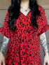 Red & black leopard print dress Image 2