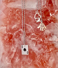 Image 2 of Black Ace of Diamonds Playing Card Necklace