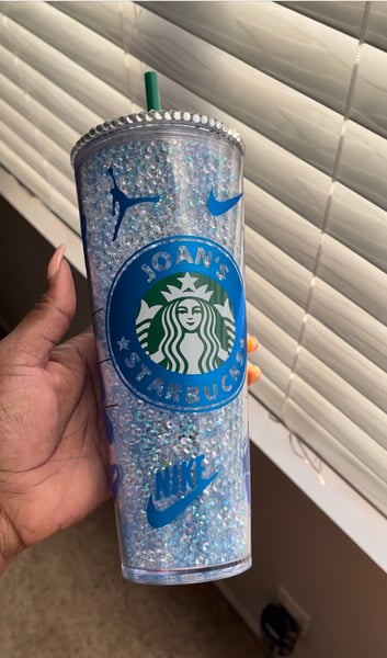 Image of Custom Rhinestone Starbucks Tumbler