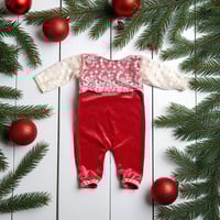 Image 1 of Christmas photoshoot outfit for newborn girl | red