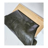 Image 5 of *NEW* Olive Green Leather & Timber Clutch