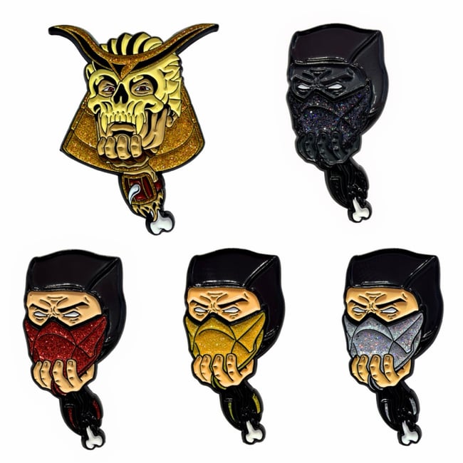 Flawless Victory Pin Pack - Shao Kahn, Noob Saibot, Ermac, Scorpion & Smoke