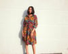 SHEILA African print button down dress