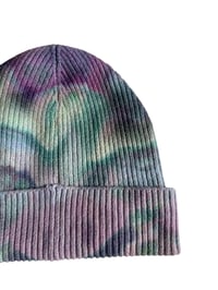 Image 3 of Adult Knit Cuff Beanie in Muted Cool Ice Dye