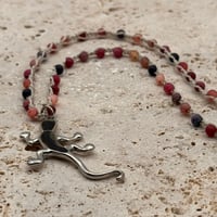 Image 1 of Crackle Agate Lizard Necklace