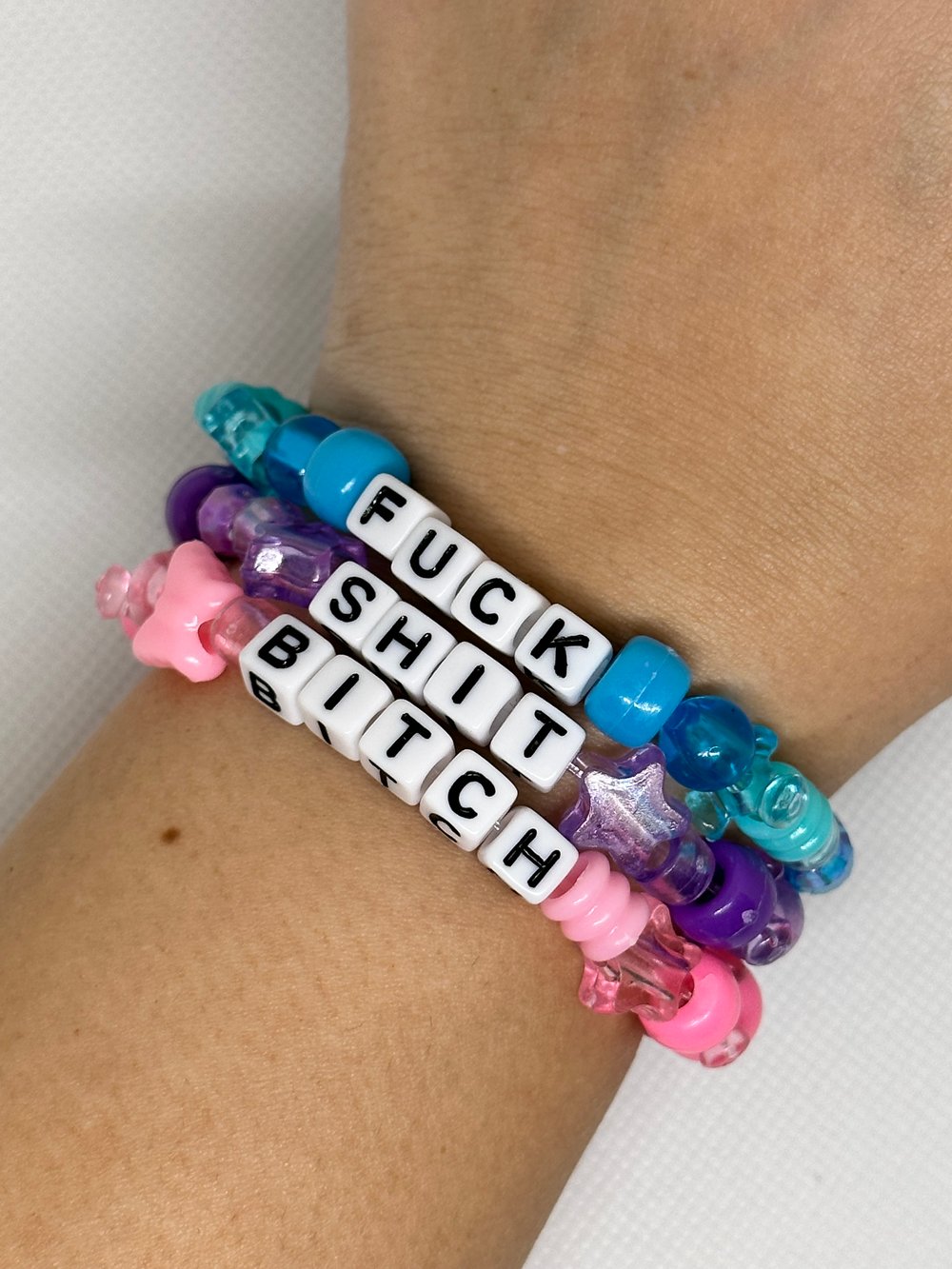 Image of F*ck Sh!t B^tch Bracelet Stack