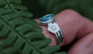 Image of Blue kyanite blossom stacking ring set
