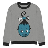 Image 1 of Shrunken Kewp Blue/grey Knitted crew neck sweater