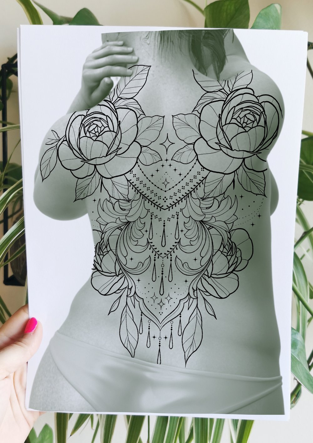 Image of Dos Ornement Floral Acanthe Bijoux