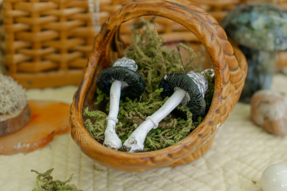 Image of Shaggy Mane Mushroom Earrings