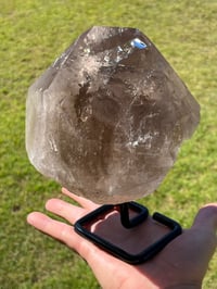 Image 17 of Smoky Quartz Natural Point With Rainbows On Stand #1456