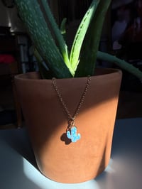 Image 1 of Opal cactus necklace (gold)
