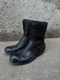 Image 1 of Alpinestars Black Leather Moto Boots - Size US 5.5