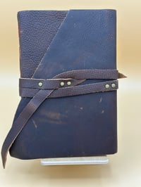 Image 2 of Large Leather Alternating Tridents Blank Book