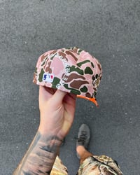Image 5 of  SAFETY BRIM DUCK CAMO ATLANTA BRAVES CUSTOM FITTED CAP