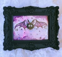 ‘Soot Bat’ Original Mini Painting ~ Framed