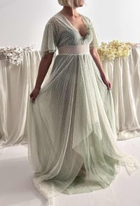 Image 1 of Photoshooting tulle dress Abriana | size S-M| sage and off white