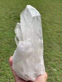 Image 3 of Etched Face Clear Quartz Statement Piece #1068