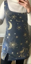 Sparkly Horse, Star, Sun And Moon Glitter Detail Navy Dress