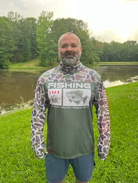 Image 1 of UPF 50+ Longsleeve Fishing Shirt - Green Camo 