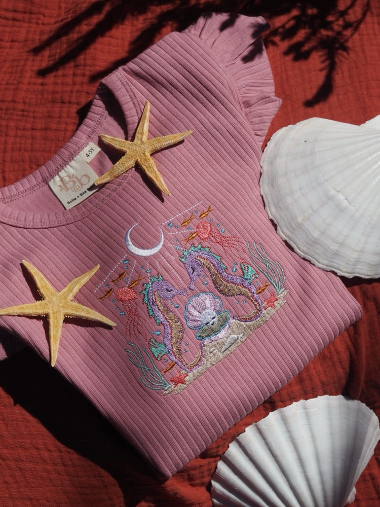 Image of Belle & Bee Collaboration - Raspberry Frill tshirt