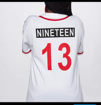 Image 2 of ΔΣΘ White and Red Baseball Jersey 