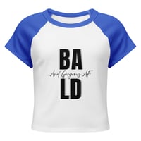 Image 1 of BALD AF BLK Women’s Micro Rib Raglan Baby Tee