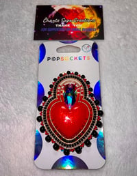 Image 2 of Hand Polished Red Heart Beaded Popsocket 