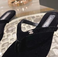 Image 9 of C Velvet Slides - Black