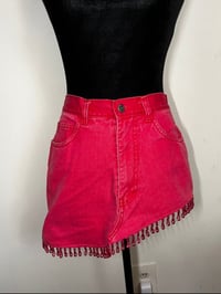 Image 3 of Hot Pink Asymmetrical Jean Skirt