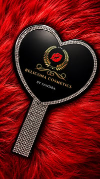 Image 1 of Belicona Cosmetics Heart Mirror/ Rhinestone Heart Mirror