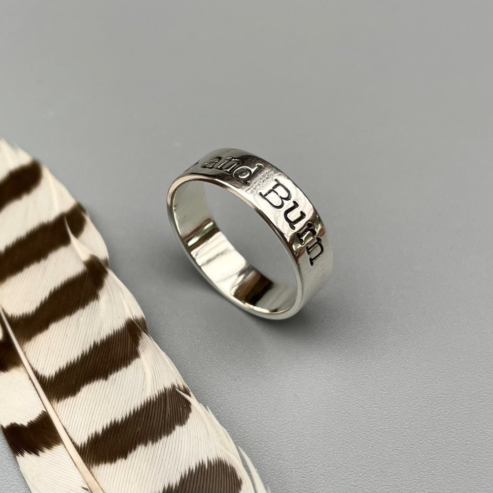 Stab and Burn Sterling Silver Handmade Ring