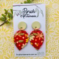Red Floral Earrings